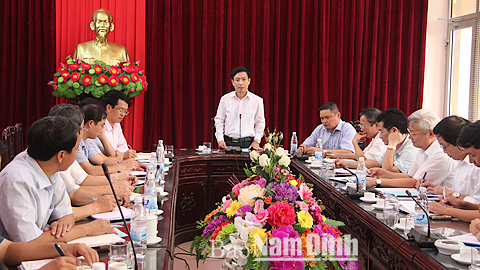 Đồng chí Phạm Đình Nghị, Phó Bí thư Tỉnh uỷ, Chủ tịch UBND tỉnh kết luận buổi làm việc.