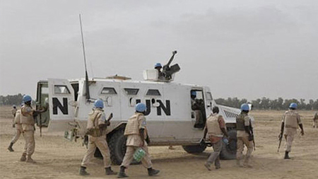 Lực lượng gìn giữ hòa bình tại TP Timbuktu (Ảnh AFP)