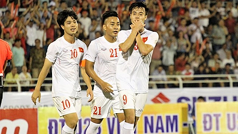 Văn Toàn ăn mừng bàn thắng nâng tỷ số lên 2-0 cho U23 Việt Nam.
