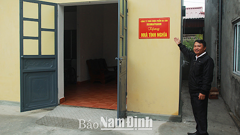 Ngôi nhà tình nghĩa CTĐ của gia đình ông Đinh Văn Sỹ, xã Hải Thanh do Cty TNHH Dược phẩm Ha San (Dermapharm) tài trợ.