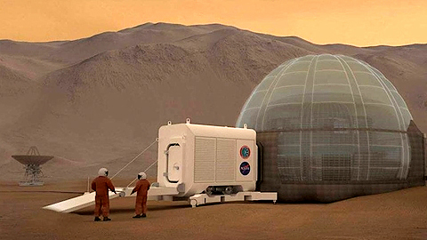  Mô hình căn cứ dành cho các nhà thám hiểm trên sao Hỏa. Ảnh: NASA