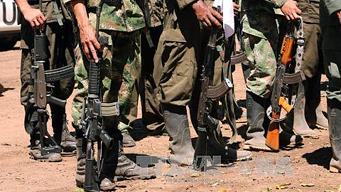 Các thành viên FARC tại Pondores, Colombia, ngày 1/2. Ảnh: EPA/TTXVN 
