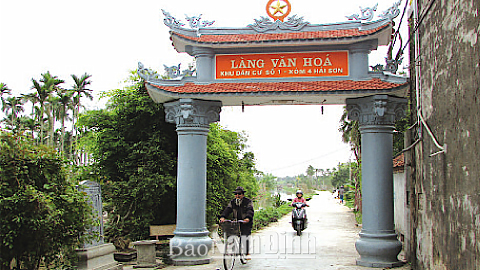 Cổng làng văn hoá xóm 4, xã Hải Sơn.