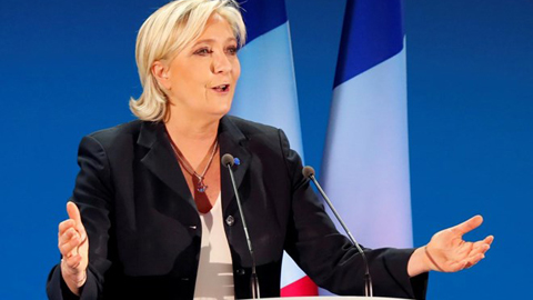 Ứng viên Tổng thống Pháp Ma-rin Lơ Pen. Ảnh: Roi-tơ