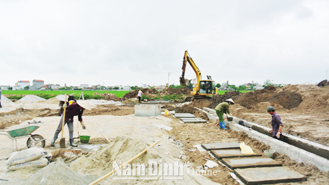 Thi công xây dựng khu đô thị mới tại trung tâm Thị trấn Ngô Đồng (Giao Thủy).
