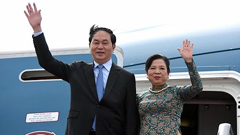   Chủ tịch nước Trần Đại Quang và Phu nhân. (Ảnh: Báo Quân đội nhân dân)