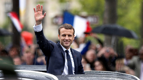 Tân Tổng thống Emmanuel Macron cam kết thúc đẩy cải cách, xây dựng nước Pháp hùng mạnh. Ảnh: AFP/TTXVN
