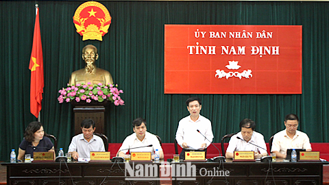 Đồng chí Phạm Đình Nghị, Phó Bí thư Tỉnh ủy, Chủ tịch UBND tỉnh phát biểu kết luận hội nghị.