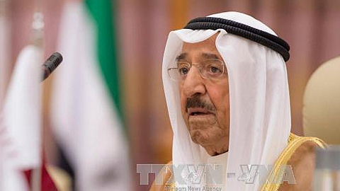 Quốc vương Kuwait Sheikh Sabah Al-Ahmad Al-Jaberal-Sabah tại Hội nghị thượng đỉnh Hội đồng hợp tác vùng Vịnh (GCC) ở Riyadh, Saudi Arabia ngày 21/5. Ảnh: EPA/TTXVN
