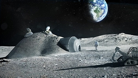  Mô phỏng cấu trúc nhà ở trên Mặt Trăng trong tương lai. Ảnh: Foster & Partners.