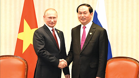 Chủ tịch nước Trần Đại Quang và Tổng thống Nga Pu-chin. Ảnh: TTXVN