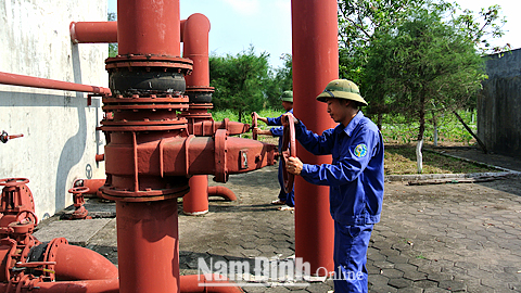 Vận hành cấp nước tại nhà máy nước Liên Bảo (Vụ Bản) góp phần đảm bảo thực hiện quy hoạch cấp nước bền vững cho Thành phố Nam Định trong tương lai.