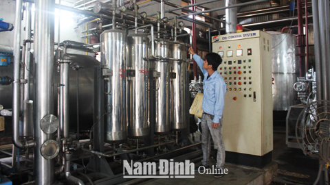 Dây chuyền sản xuất bia tại Cty CP Bia NaDa Nam Định.