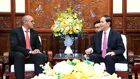 Chủ tịch nước Trần Đại Quang tiếp Đại sứ Héc-mi-ni-ô Lô-pét Đi-át.