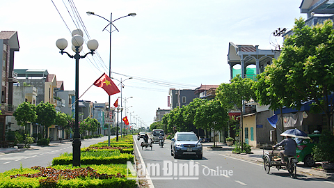 Đường trục trung tâm tại khu tái định cư Bãi Viên - Phúc Trọng (TP Nam Định).