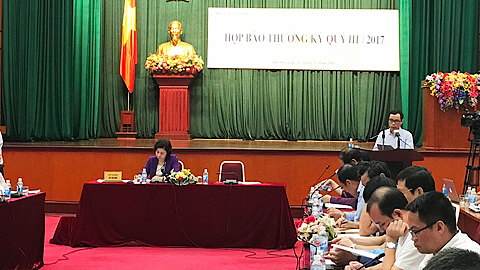 Ảnh: Họp báo Quý III/2017 tại Bộ Tài chính. VGP/Huy Thắng