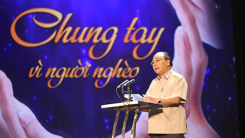Thủ tướng Nguyễn Xuân Phúc phát biểu tại điểm cầu truyền hình Hà Nội.