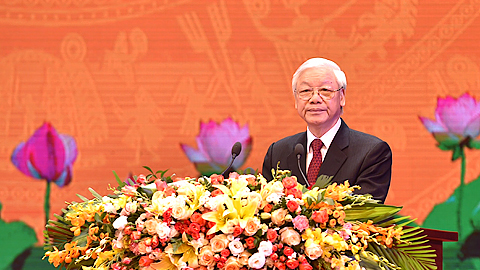Tổng Bí thư Nguyễn Phú Trọng phát biểu tại Lễ kỷ niệm.