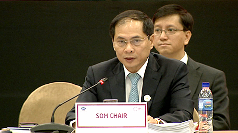 Thứ trưởng Thường trực Bộ Ngoại giao Bùi Thanh Sơn, Chủ tịch SOM APEC Việt Nam phát biểu khai mạc Hội nghị CSOM.