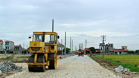 Thi công đường giao thông khu đô thị trung tâm Thị trấn Lâm (Ý Yên).