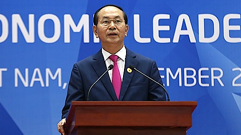 Chủ tịch nước Trần Đại Quang phát biểu.