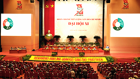 Toàn cảnh phiên thứ nhất Đại hội đại biểu toàn quốc Đoàn TNCS Hồ Chí Minh lần thứ XI.
