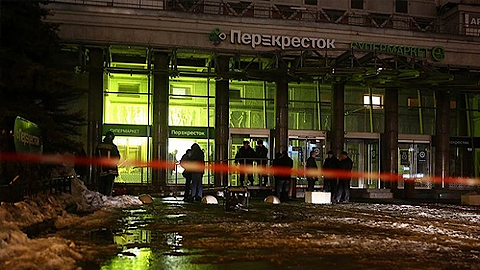 Vụ nổ xảy ra tại siêu thị Perekrestok. (Ảnh: kommersant.ru)