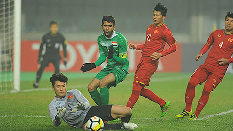 Thủ thành Tiến Dũng tiếp tục duy trì phong độ cao và là chốt chặn đáng tin cậy trước khung thành U23 Việt Nam.