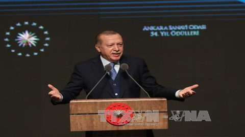 Tổng thống Thổ Nhĩ Kỳ Recep Tayyip Erdogan. Ảnh: THX/TTXVN