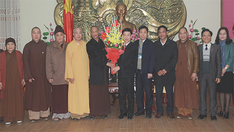 Ban Trị sự Giáo hội Phật giáo tỉnh chúc Tết UBND tỉnh.