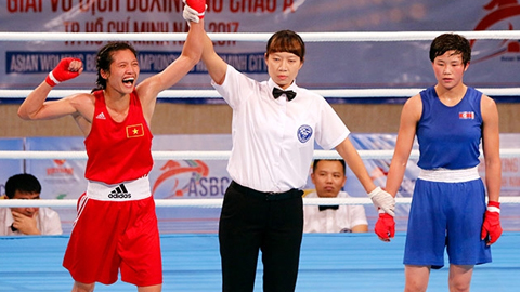 Nữ võ sĩ Nguyễn Thị Tâm giành ngôi vô địch quyền Anh châu Á hạng cân 51 kg.