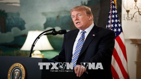 Tổng thống Mỹ Donald Trump phát biểu tại Washington D.C., ngày 15/2. Ảnh: THX/TTXVN 