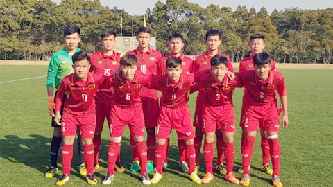 Đội hình xuất phát của U16 Việt Nam ở trận bán kết.