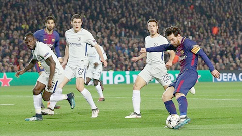 Messi ghi bàn ấn định chiến thắng 3-0 cho Barca. Đây đồng thời cũng là bàn thắng thứ 100 của cầu thủ người Argentina ở đấu trường Champions League. 