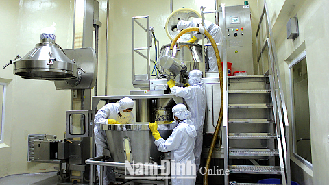 Dây chuyền sản xuất thuốc và hóa dược của Cty CP Dược phẩm Nam Hà (TP Nam Định).