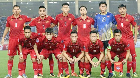 Đội hình của đội tuyển Việt Nam. 