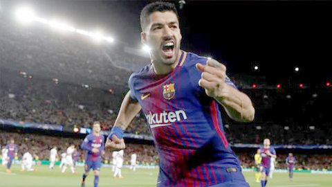 Suarez ấn định chiến thắng 4-1 cho Barcelona.