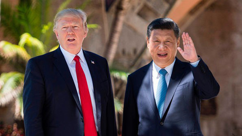 Tổng thống Mỹ Đô-nan Trăm và Chủ tịch Trung Quốc Tập Cận Bình.  Ảnh: AFP