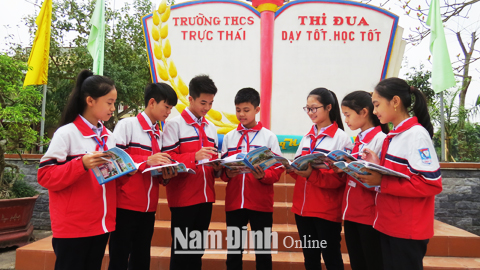 Các em đạt danh hiệu học sinh giỏi cấp tỉnh Trường THCS Trực Thái (Trực Ninh).