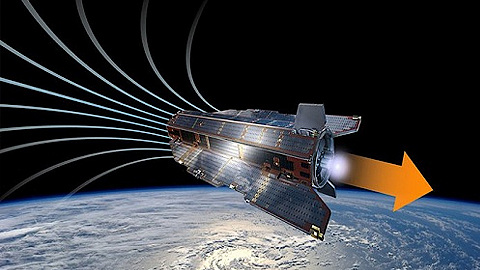  Động cơ đẩy mới có thể giúp vệ tinh hoạt động nhiều năm trên quỹ đạo thấp của Trái Đất. Ảnh: ESA.