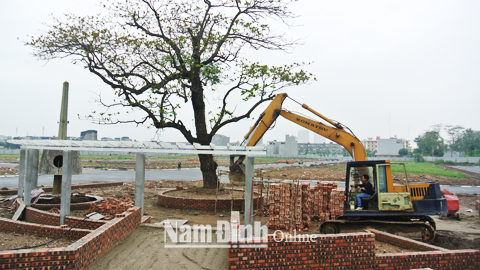 Thi công xây dựng công viên tại KĐT Dệt may (TP Nam Định).