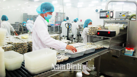 Chế biến ngao xuất khẩu tại Cty CP Thủy sản Lenger Việt Nam (TP Nam Định).