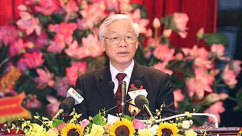 Tổng Bí thư Nguyễn Phú Trọng phát biểu chỉ đạo.