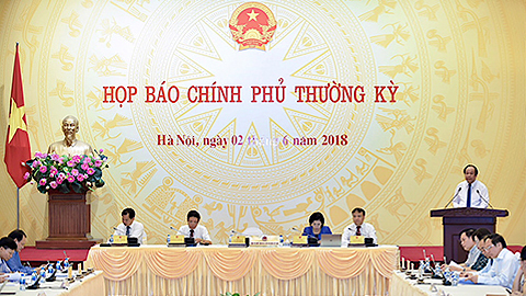 Buổi họp báo Chính phủ thường kỳ tháng 5/2018 diễn ra vào chiều 2/6 tại Hà Nội.