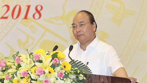 Thủ tướng Nguyễn Xuân Phúc phát biểu tại Hội nghị về công tác giải quyết khiếu nại, tố cáo. Ảnh: Thống Nhất/TTXVN