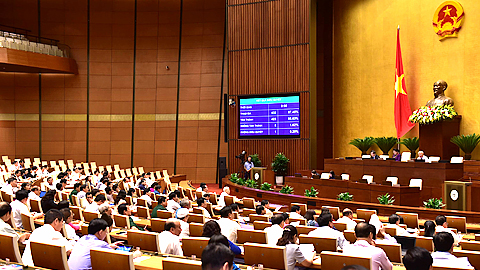 Quốc hội đồng ý rút nội dung biểu quyết thông qua dự án Luật Đơn vị hành chính - kinh tế đặc biệt và Nghị quyết về thi hành Luật trong ngày 15-6.  Ảnh: VGP/Nhật Bắc