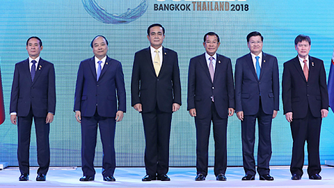 Thủ tướng Nguyễn Xuân Phúc và các Trưởng đoàn dự Hội nghị. 