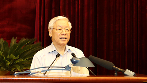 Tổng Bí thư Nguyễn Phú Trọng, Trưởng Ban Chỉ đạo Trung ương về phòng, chống tham nhũng phát biểu khai mạc Hội nghị.