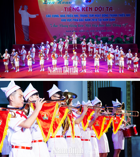 Tiết mục biểu diễn của Trung tâm Văn hóa - Thể thao Thanh thiếu nhi tỉnh Tuyên Quang trong đêm công diễn các tiết mục xuất sắc tại liên hoan “Tiếng kèn Đội ta” các cung, nhà thiếu nhi, trung tâm hoạt động thanh, thiếu nhi khu vực phía Bắc năm 2018.