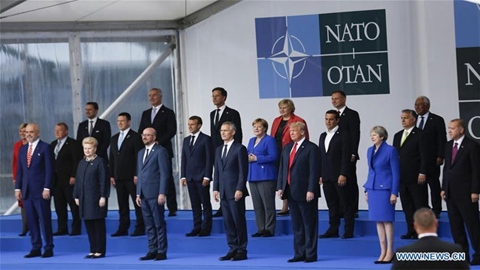 Các nhà lãnh đạo NATO tại Brussels, Bỉ ngày 11-7. (Ảnh: Xinhua) 